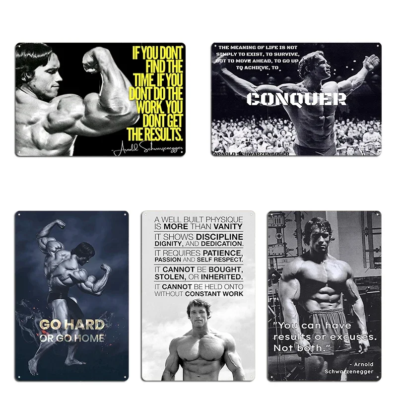 Arnold Schwarzenegger A Well Built Physique Is More Than Vanity 2021 Metal Plaque Garage Bar Cave Pub Create Tin Sign Poster
