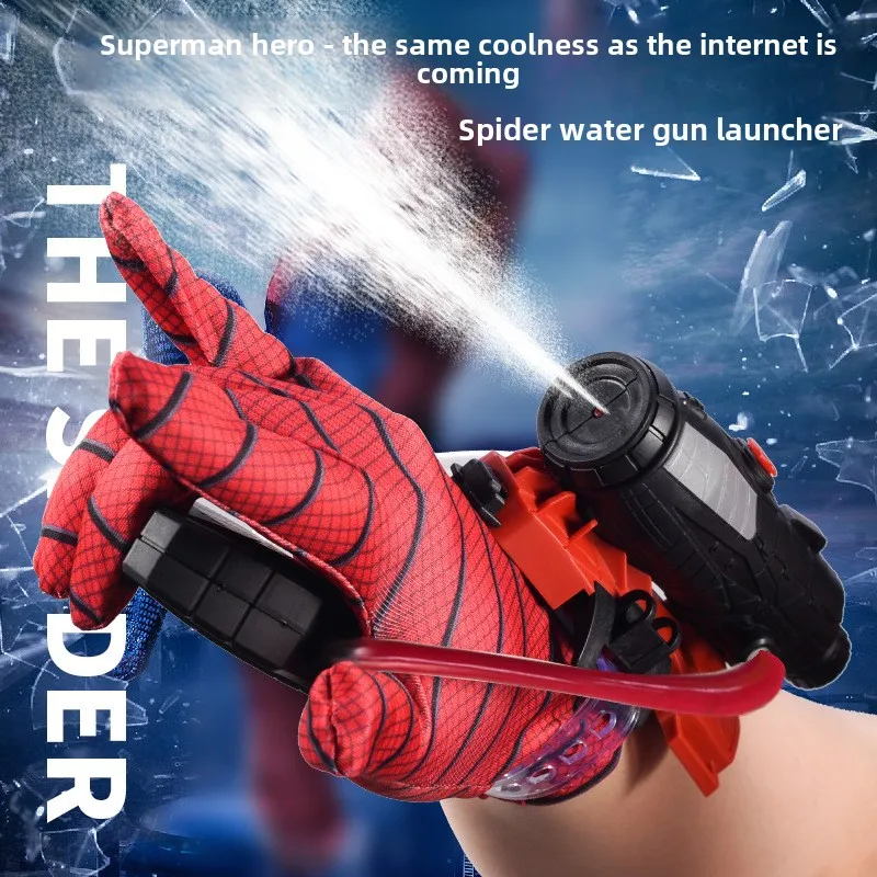 The explosive Spider-Man wrist Glove launcher presses a double-shot water gun for children and adults wearable arm paddling toy