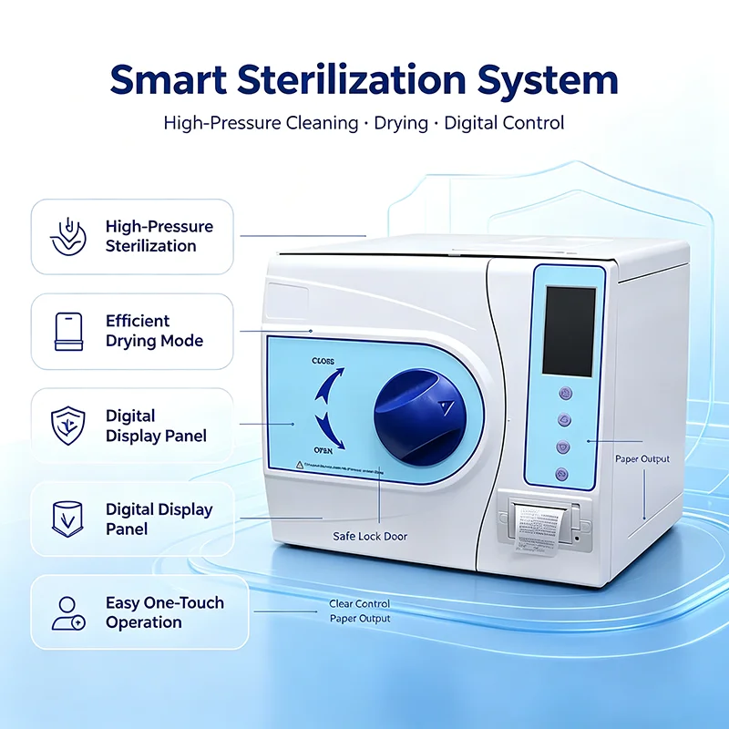 Dental Clinic  European B Standard Autoclave Dental Steam Sterilizer Autoclave Class LED Sterilizer Screen