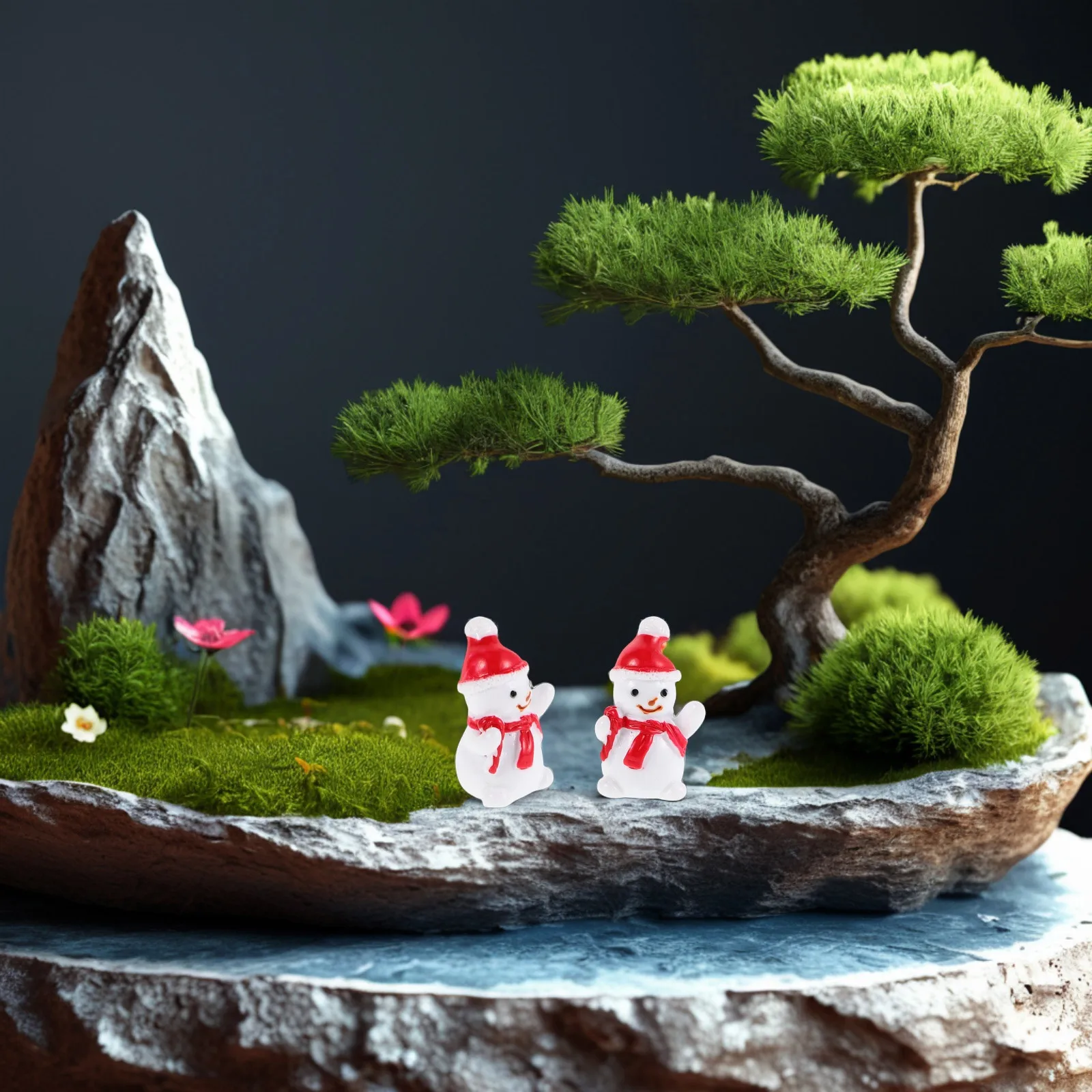

20pcs Mini Snowman Christmas Decoration Resin s Crafts Lightweight Ornaments DIY Micro Landscape Decor Mini Garden