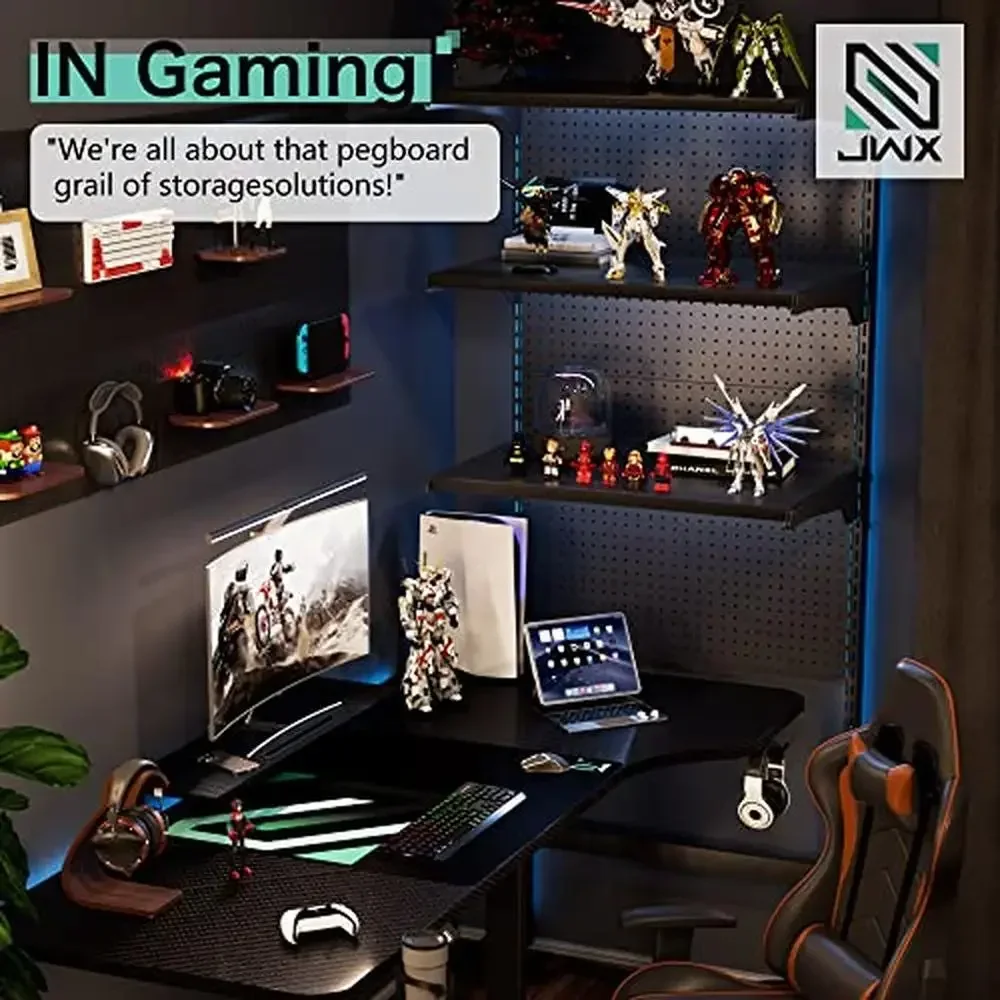 وحدات رف ألعاب DDB مقاس 30 بوصة خزانة بيجبورد معدنية مع أرفف قابلة للتعديل وحاملي أدوات مكتب جراج غرفة ألعاب غرفة المعيشة #6