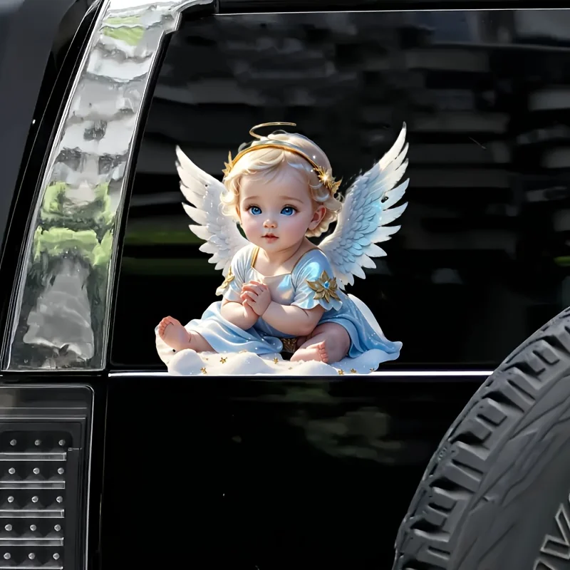Sturdy and Protective Adorable Angel Waterproof Vinyl  for Motorcycles Laptops and Car Decor  Protection Car Stickers