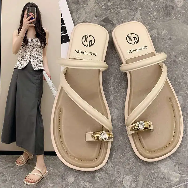 

New Arrival Women Slippers Summer Outdoor Toe Sandals For Woman Flat Roman Beach Shoes Plus Size Flip Flops Slides
