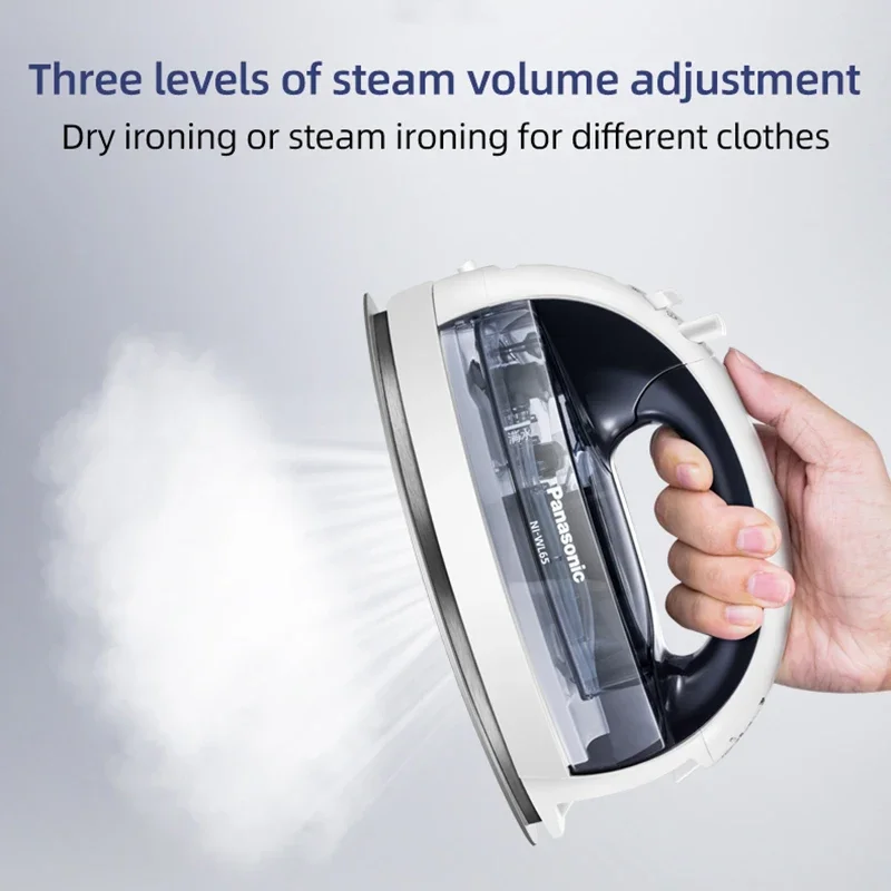 مكواة بخار لاسلكية من باناسونيك محمولة باليد 3 سرعات قابلة للتعديل مكوّاة محمولة من السيراميك لوحة سفلية 2400 وات باخرة من القماش