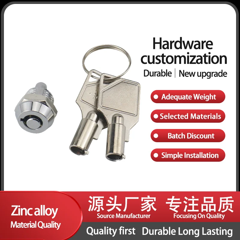 Commercial Zinc Alloy Electrical Cabinet Light Box Elevator Door Button Press Type Cylindrical Impact Telescopic Lock