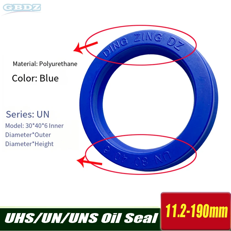 UHS/UN/UNS 11.2/20/20.5/22/24/25/26-190mm ID Polyurethane PU Rotary Shaft Piston Rod U/Y Lip Ring Gasket Hydraulic Oil Seal 1Pc