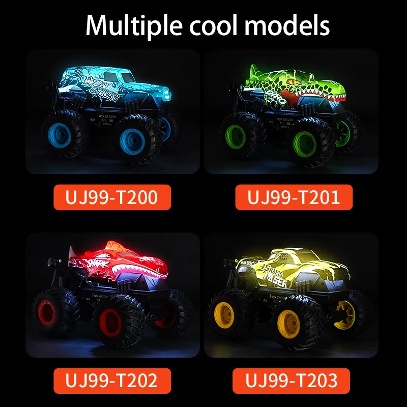 

Радиоуправляемая машинка-акробат в виде акулы 1:20 в стиле динозавра, электрическая внедорожная игрушка с подсветкой и музыкой для детей