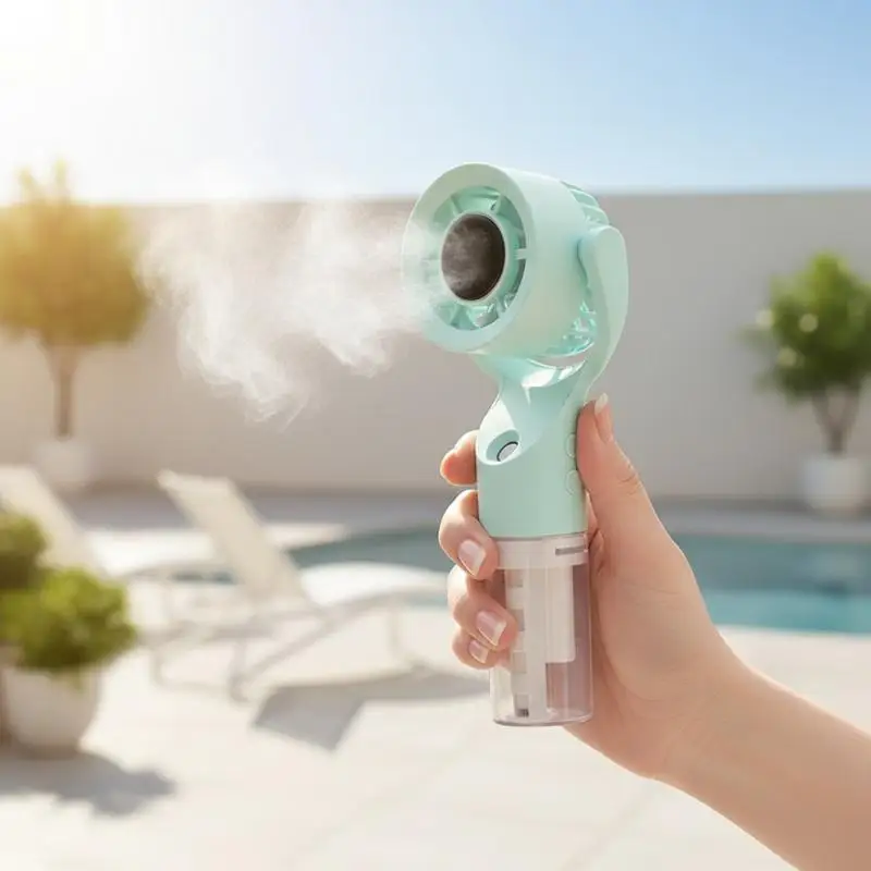 1 Set Handheld Spray Fan Portable Mist Water Cooling Fan Outdoor Summer Supplies For Sports Camping Trips
