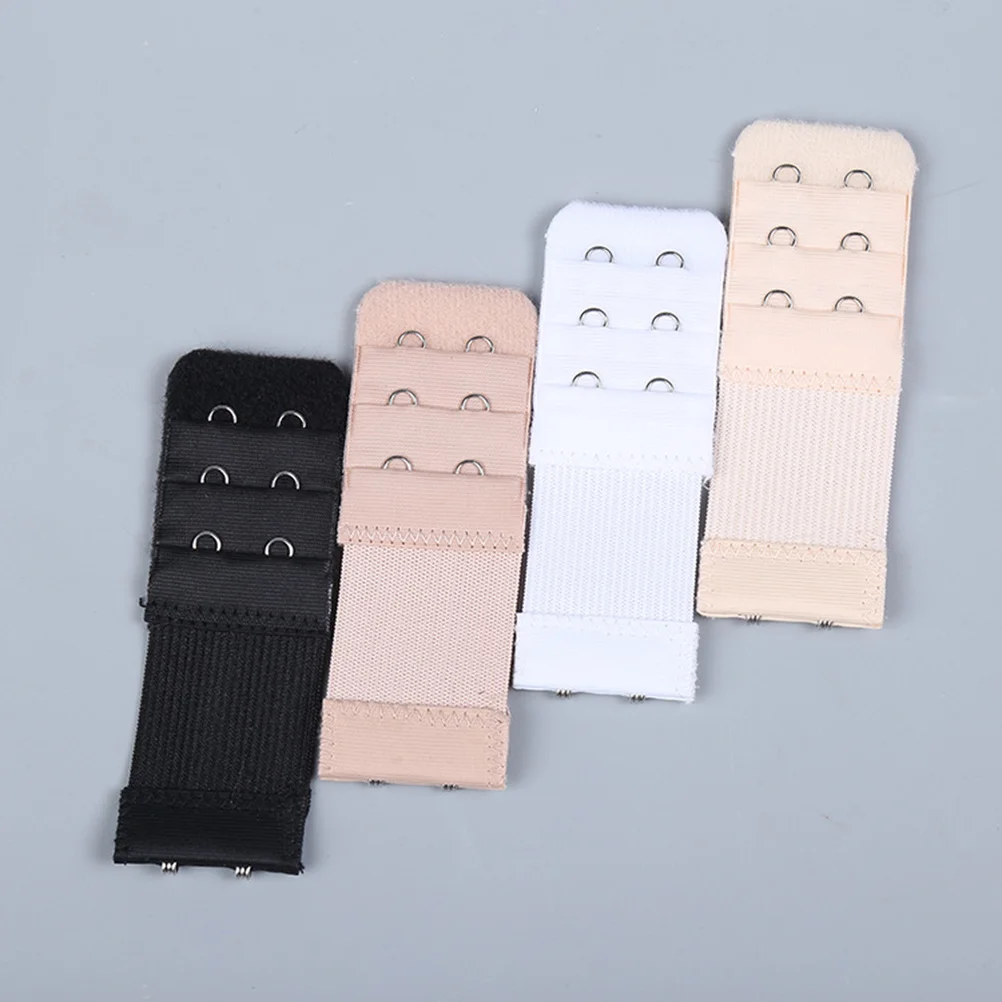 

6Pcs Back Buckle Extension for Bra Extender Women Comfortable Elastic Strap 3 by 2 Hooks Apricot Bra Lengthened Strap