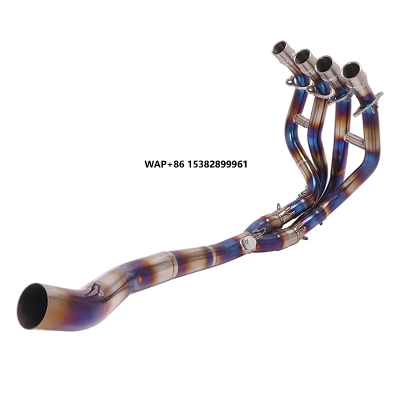 2020+ 304 Titanium Alloy Burned Blue 51MM Motorcycle Exhaust Front Pipe for ZX25R Header Pipes Exhaust Modify
