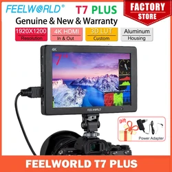 FEELWORLD Monitor T7 PLUS 7 Inch 3D LUT On Camera Field DSLR Monitor 4K HDMI Full HD 1920x1200 IPS Waveform Vector Aluminum