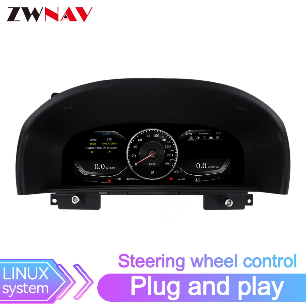 

12,3-дюймовый автомобильный ЖК-дисплей, цифровой кластер приборной панели для Toyota LC100 LX470 2002-2007, автоматический спидометр, виртуальный прибор, панель, кабина