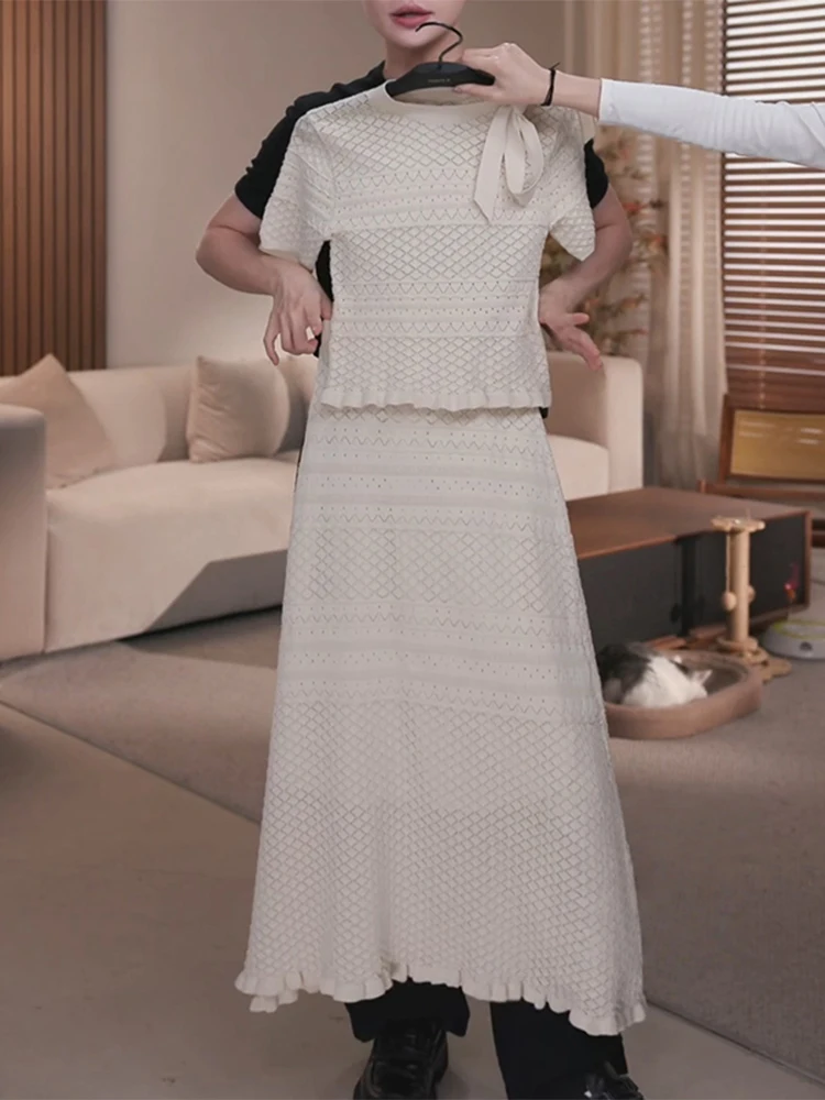 

Retro Style Comfortable Color T-Shirt Loose Midi Skirt Fashion Slimming Spring Autumn Set Women's Casual Wear