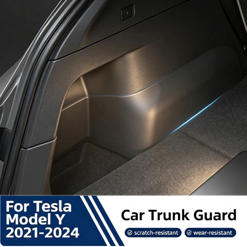 For Tesla Model Y Juniper Model Y 2021-2024 PP Car Rear Trunk Side Anti-Scratch Guard Cover Corner Protection Auto Accessories
