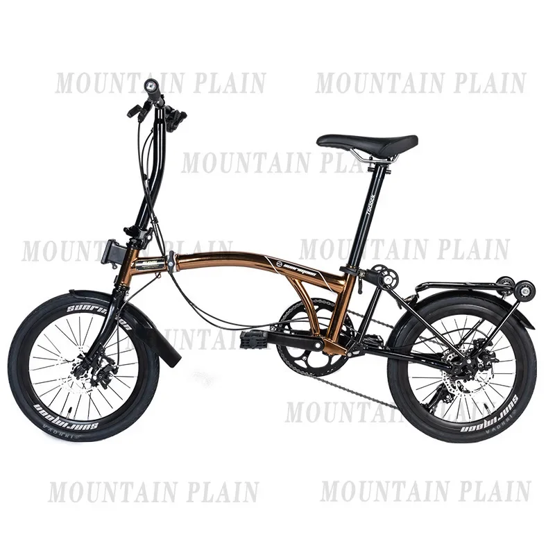 MINT T9D 16Inch Triple Folding Bicycle Nine Speed Road Bike Disc Brake 9-Speed Folding Bike