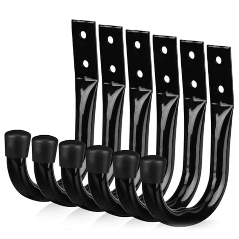 A93G 6Pcs Heavy Duty Garage Storage Hooks,Bike Hooks For Garage Wall,Utility Garage Hooks,Wall Mount J Hook For Hanging