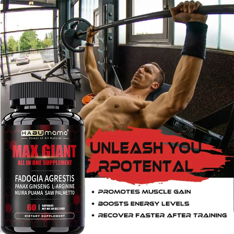 

HABUMAMA MAX-GIANT Сложная добавка Fadogia Agrestis, мужская бутылочка — комплексная натуральная формула с L-аргиненом, женьшенем