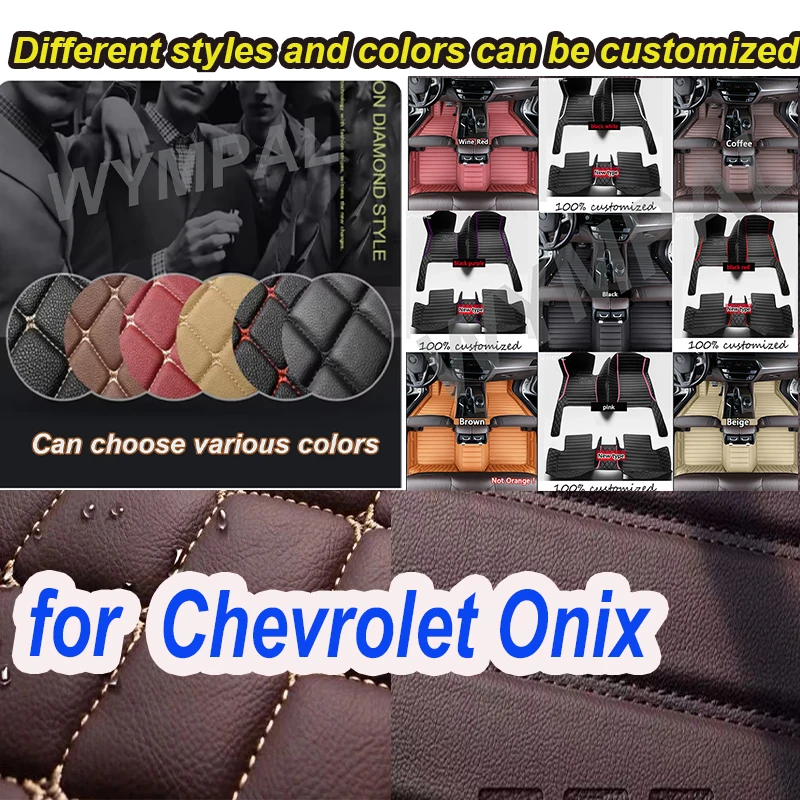 

LUXURY Custom Auto Luxury Leather Car Floor Mat For Chevrolet Onix 2015 2016 2017 2018 Car Mat Full Set