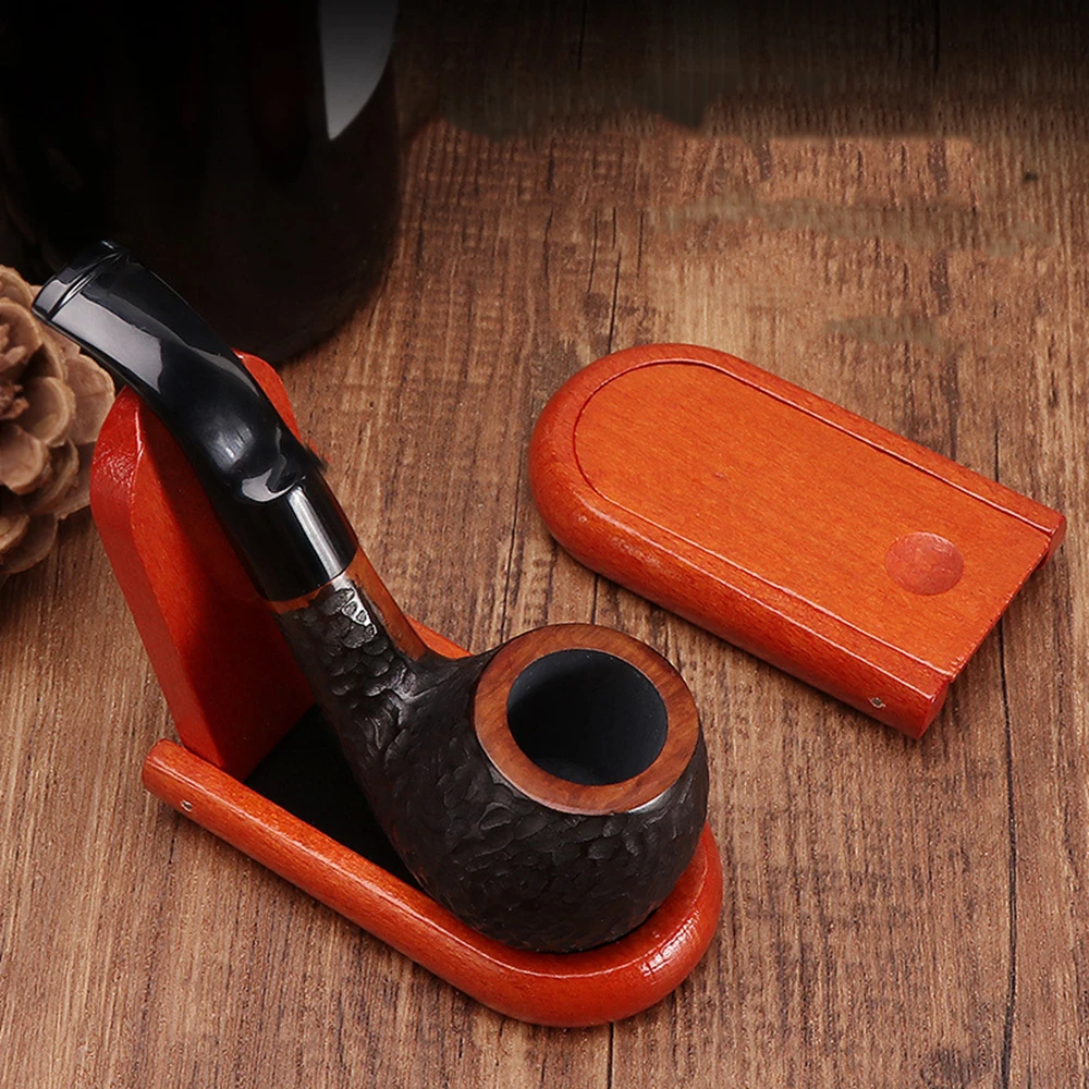 Wooden Smoking Pipe Holder Rack Clamshell Portable Tobacco Pipe Display Stand Smoking Accessories Tool