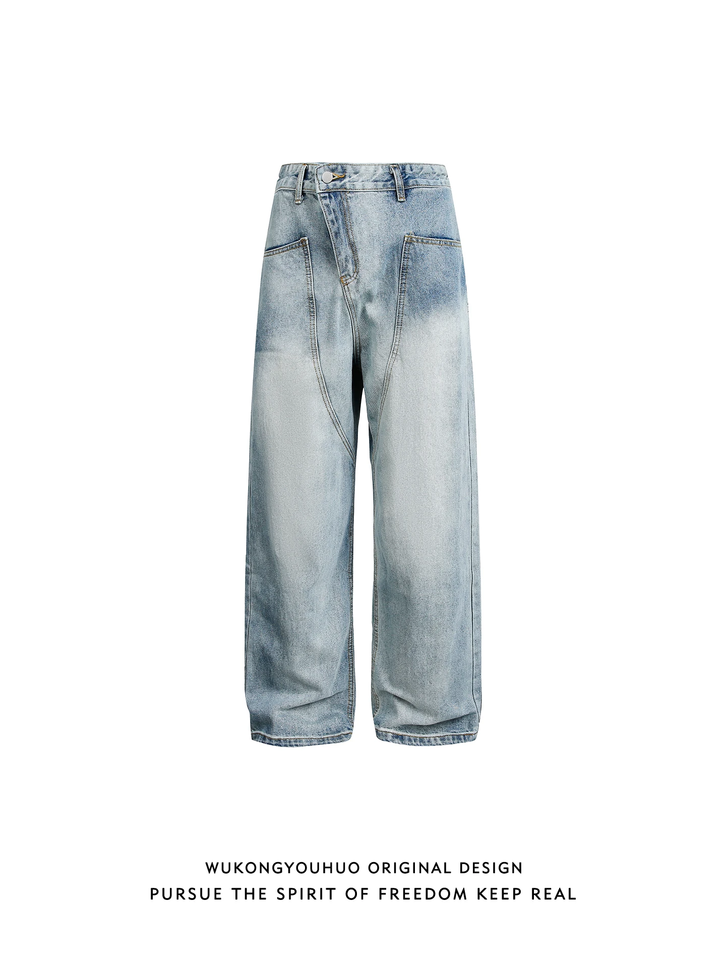 

Мужские джинсы прямого кроя в американском стиле, повседневные, износостойкие, из смесового хлопка, свободного кроя, в пол, с широкими штанинами