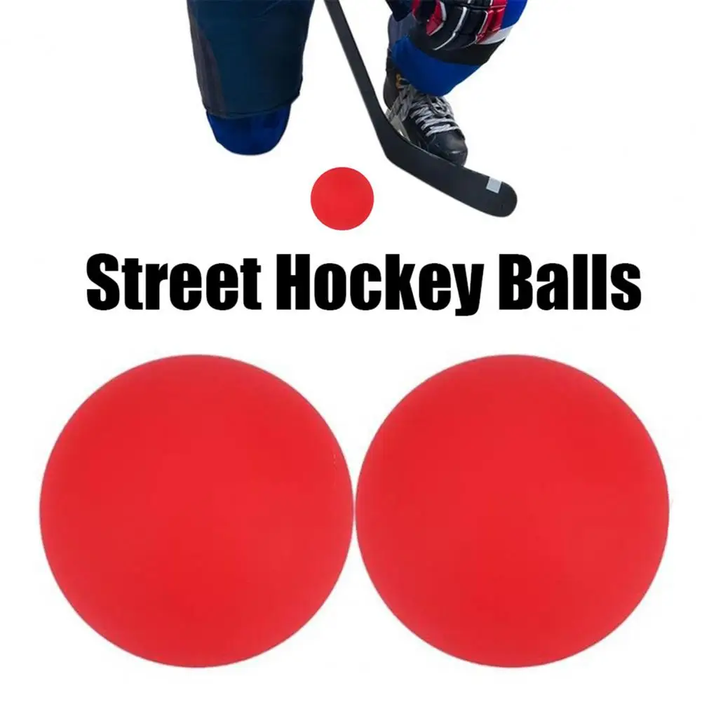 Ice Hockey Balls Set of 2 Street Hockey Balls for Smooth Surface Play Indoors or Outdoors Portable Durable Field Hockey for Road