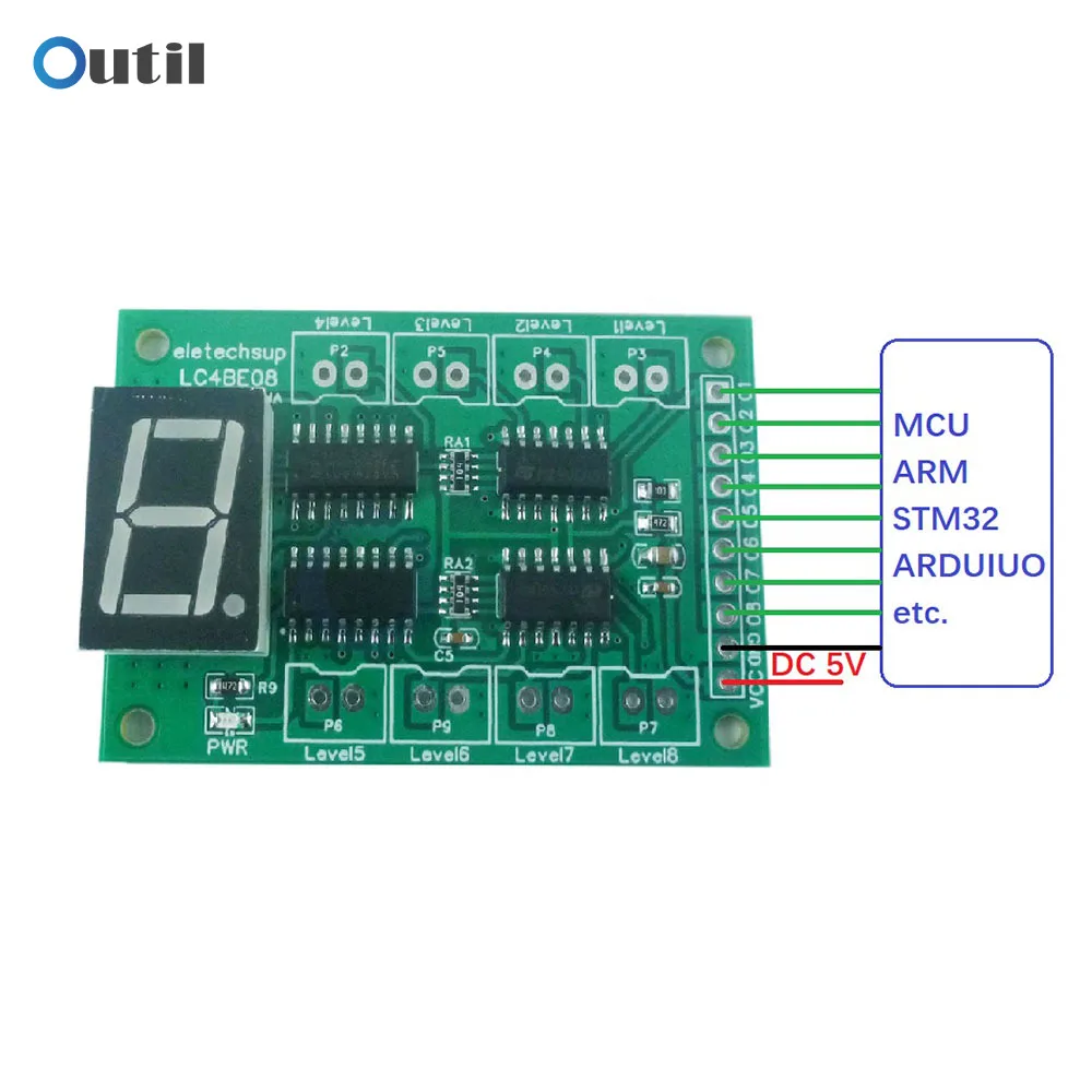 8CH Water Level Digital Tube Display Board Controller Liquid Sensor Module for Arduino for UNO MEGA Raspberry pi ESP8266 NodeMcu