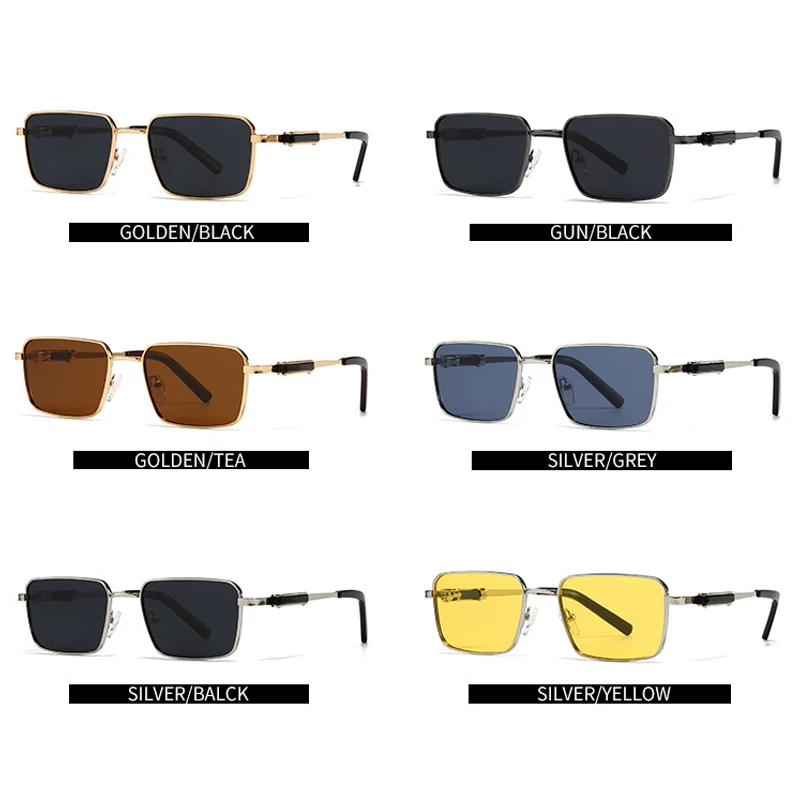 JNPCXI الاستقطاب مستطيل فاسق النظارات الشمسية الرجال الفاخرة العلامة التجارية الرجعية نظارات شمسية للذكور Steampunk القيادة نظارات UV400