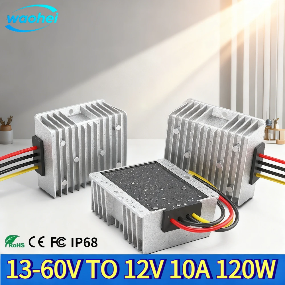 24V 36V 48V 60V 72V to 12V 5A 10A 20A DC Step-down Converter Regulator Voltage Boat Power Supply 60V-12V Buck Car Truck CE ROHS