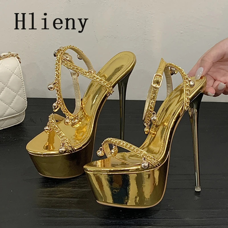 

Hlieny Sexy Platform Women Rome Sandals Design Fashion Open Toe Crystal Buckle Strap Thin High Heels Party Banquet Shoes