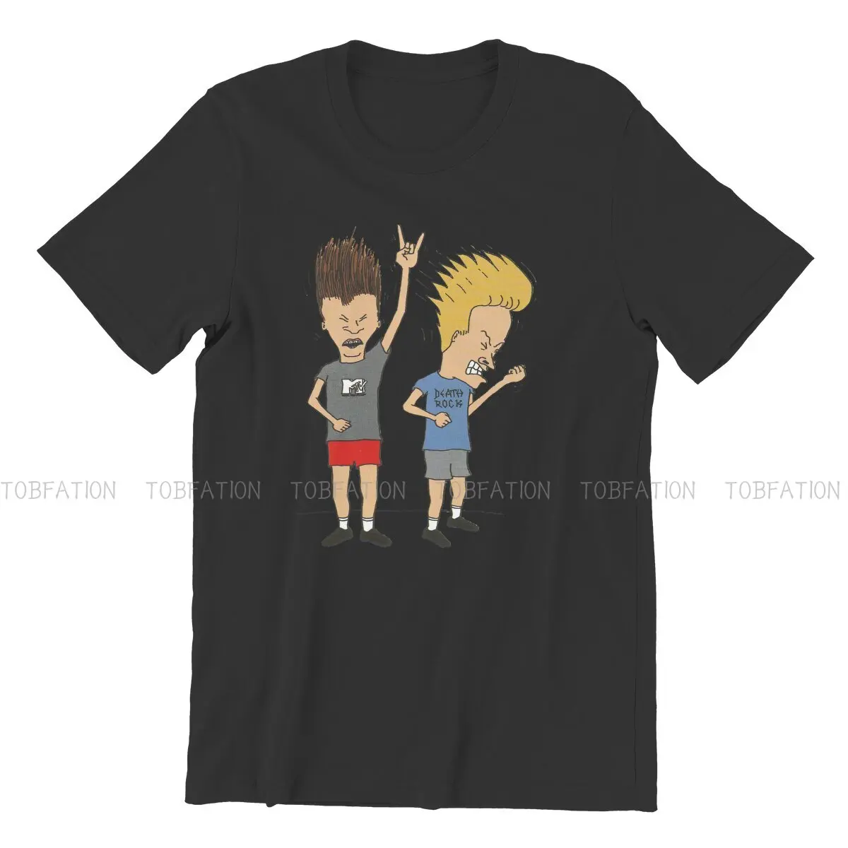 Beavis and Butthead Funny Sarcastic Cartoon Rock Tshirt Graphic Men Tops Vintage Summer Clothing Harajuku Polyester T Shirt