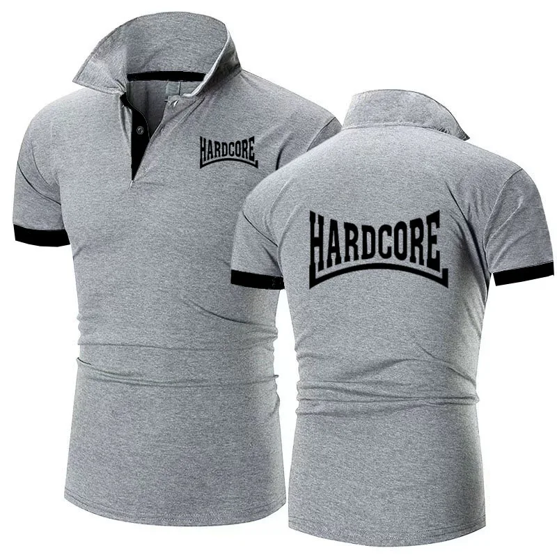 Summer Men\'s Polo Shirt Hardcore Ma1 Bomber Print High Quality Cotton Short Sleeves Man Harajuku Classic Tops oversized T shirt