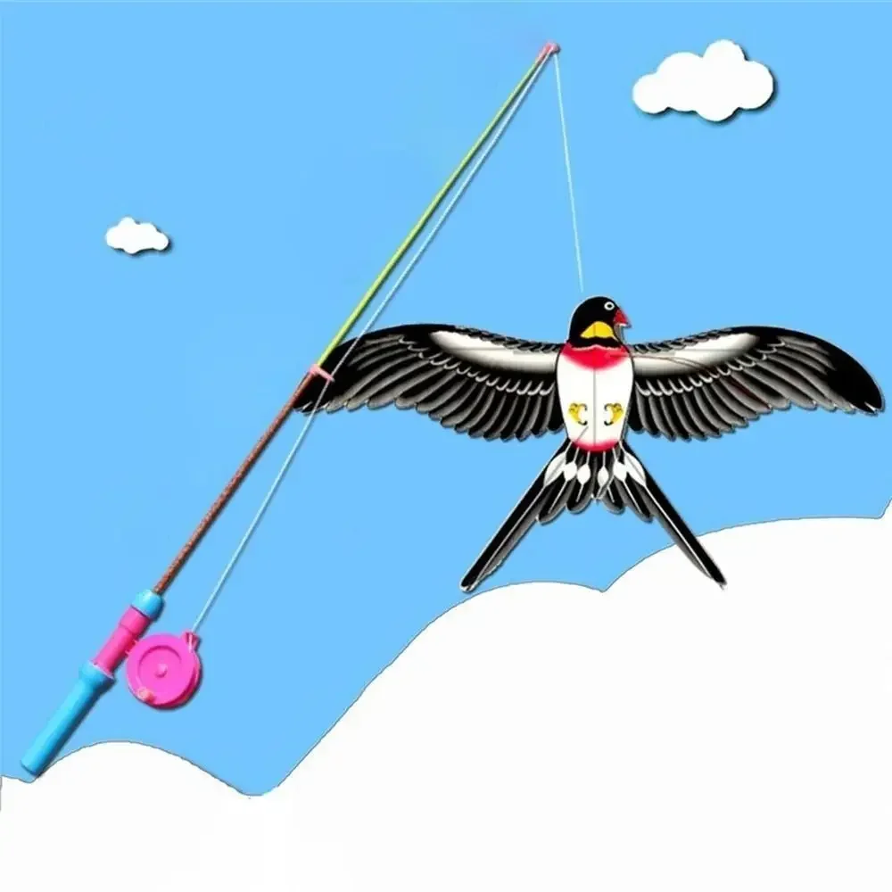 38cm/58cm/80cm Children Fishing Kites Rods Cartoon Stretchable Mini Kites Rods with 50meters Line Diverse Styles Fishing Rods