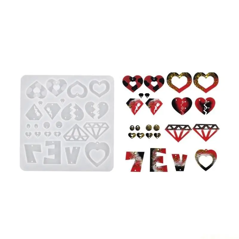 

D46E Прочная силиконовая форма для сережек-капель «сделай сам», антипригарная силиконовая форма для ушных зажимов