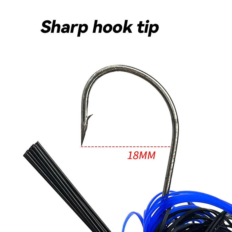 Bazooka Metal Spinner Bait Jig Head Fishing Lure 16g Rotate Beard Sequin Rubber Skirts Silicone Anti hanging Hooks Pike Tackle