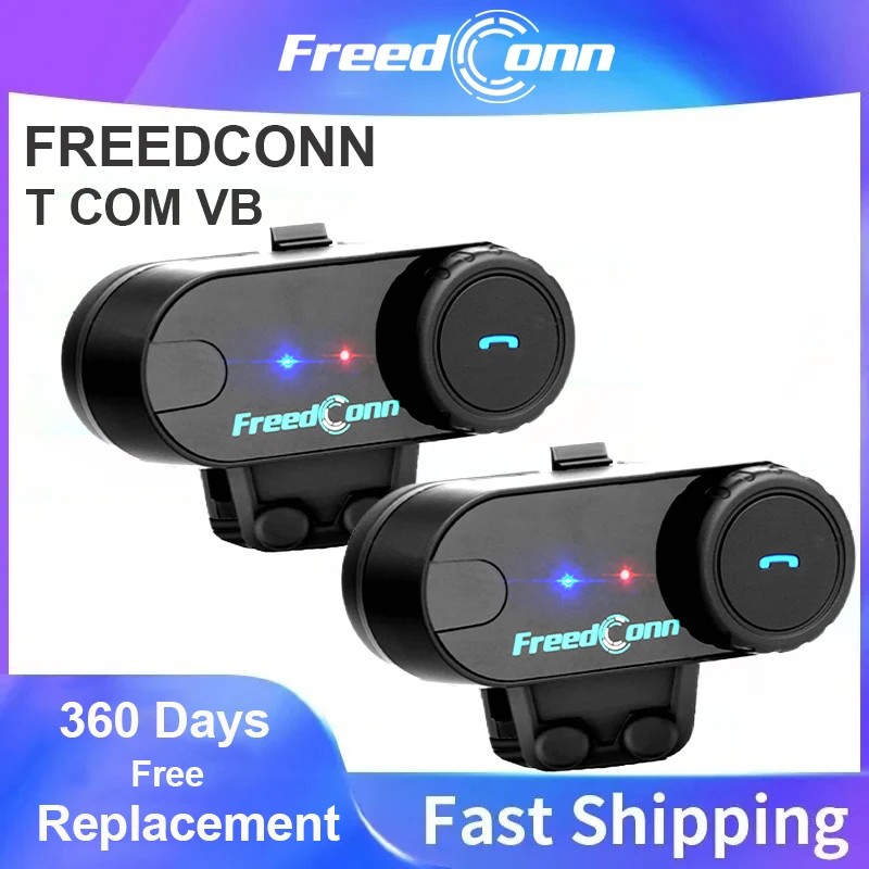 Freedconn bluetooth helmet headset BT 5.0 Motorcycle Intercom Headphone Motor Interphone FM Radio Communicator T Com VB Music