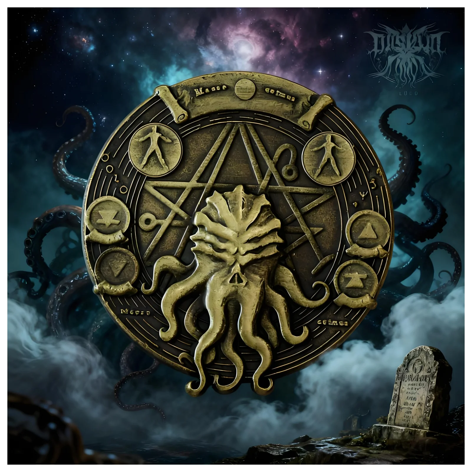 Moneda esmaltada de Cthulhu, insignia de terror cósmico de bronce antiguo, joyería Necronomicon, regalo para fanáticos del terror de Lovecraft, accesorios de Halloween
