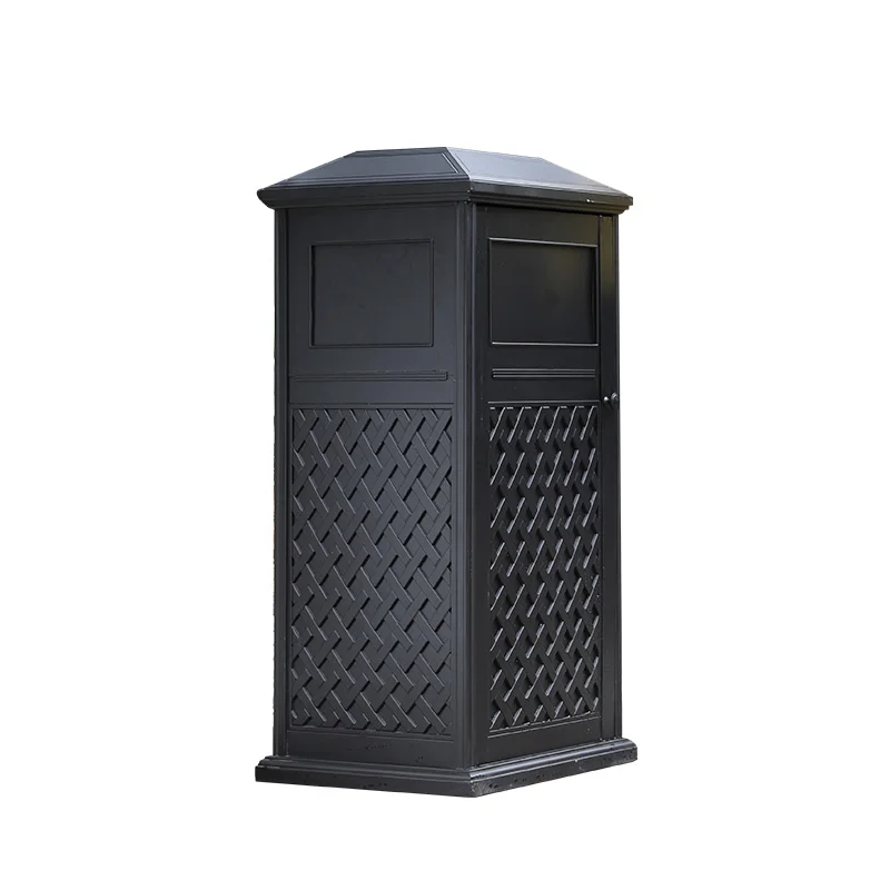 Outdoor trash can Cast aluminum scenic spot Park leather box Courtyard European sales department Villa community Hotel trash can