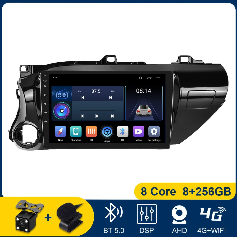 

8G+256GB Car Radio For Toyota Hilux 2016 2017 2018 2019 2020 Android 13 GPS Navigation Multimedia Player Video NO 2din DVD