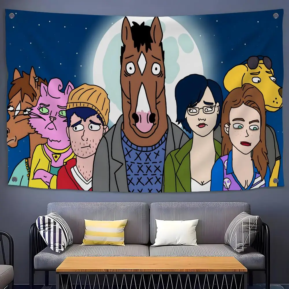 Cartoon BoJack Horseman Flags Flags for Room, Bedroom, Home, Outdoor, Wall Hanging, Concert Print, Art Banner