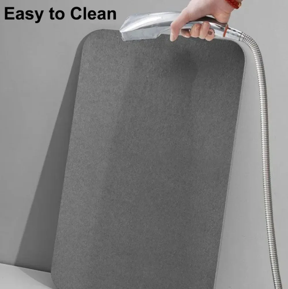 Diatomite Stone Bath Mat Natural Diatomaceous Earth Floor Mat  Fast Drying & Non-Slip - Absorbent Stone Shower Mat for Bathroom
