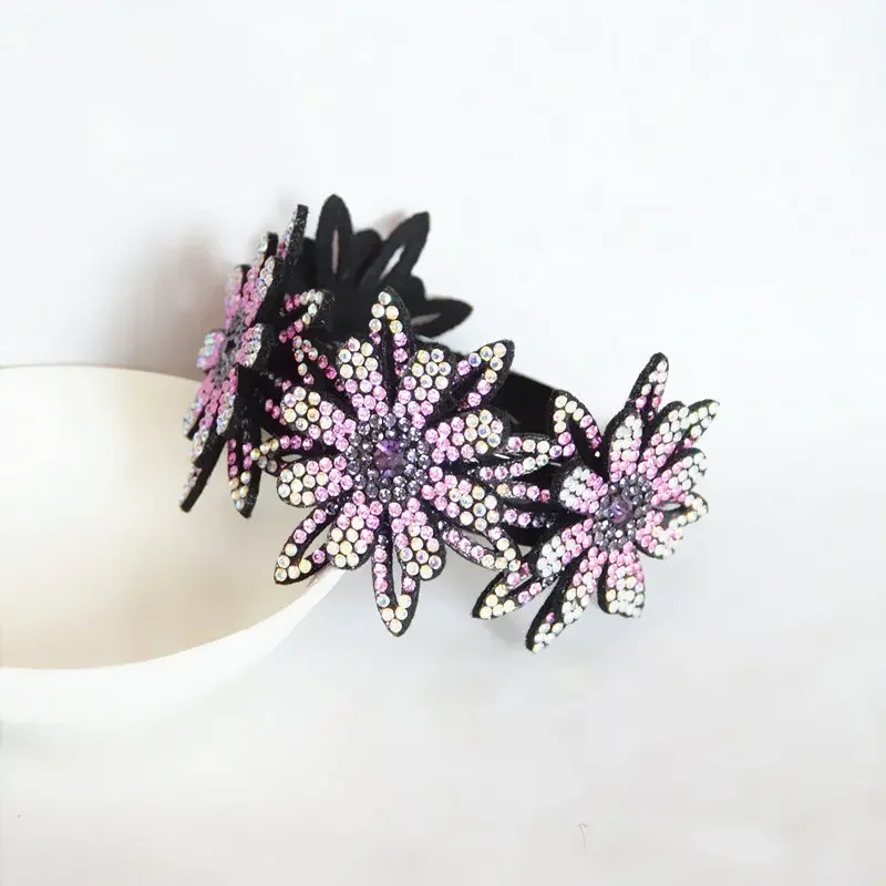 머리핀 Fashion Crystal Rhinestone Hairpin Bun Hair Claw Clips Ponytail Buckle Hair Clip Expand Hair Accessories for Women Barrettes