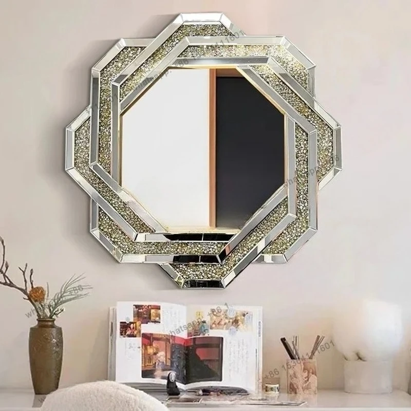 Diamond bathroom mirror glass splicing vanity vanity vanity mirror porch decorative wall hanging art mirror bathroomWs