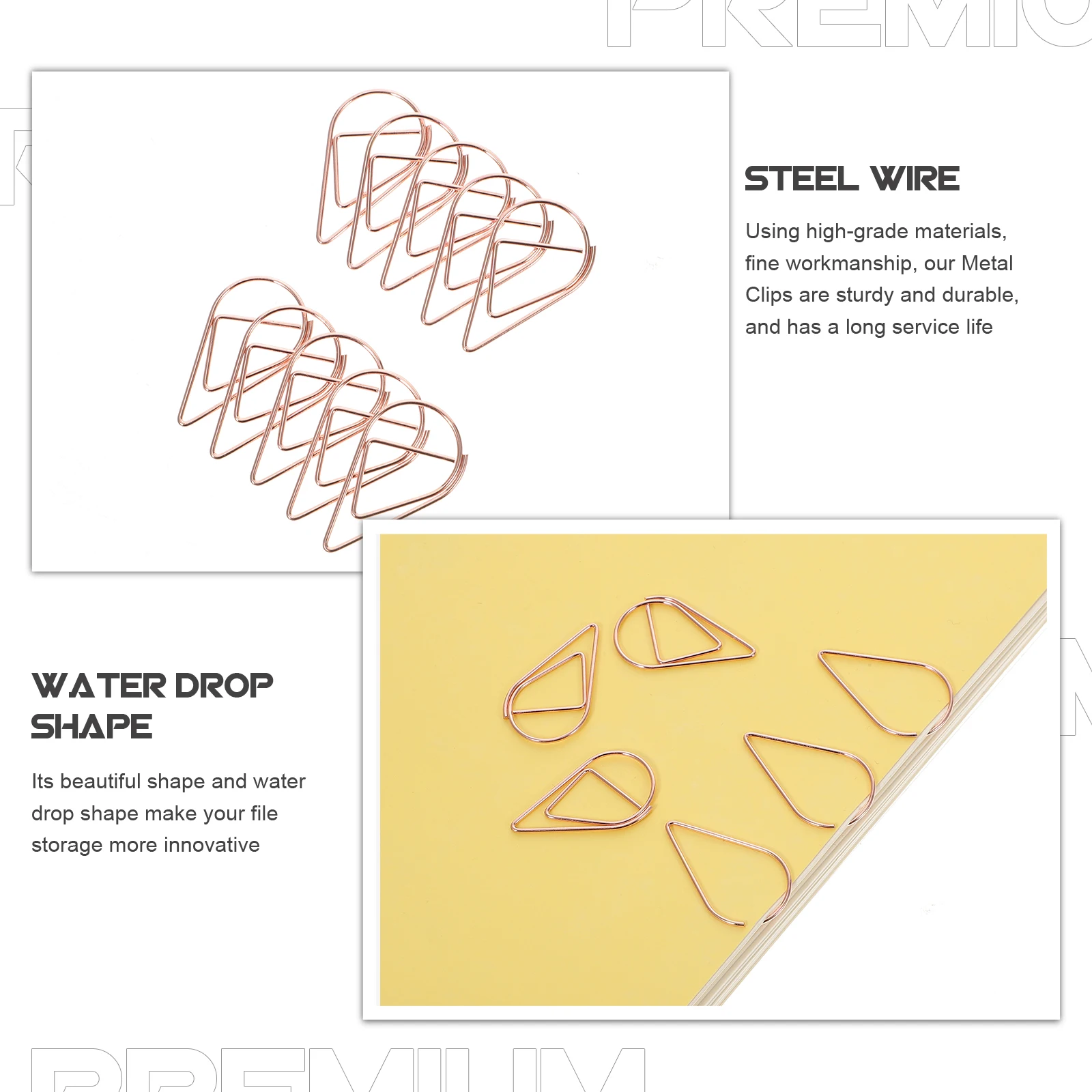 

10pcs Water Drop Bookmarks Metal Paper Clips Dripping Shaped Pin For Office School Home Bills Fixing Clip Small Steel Note