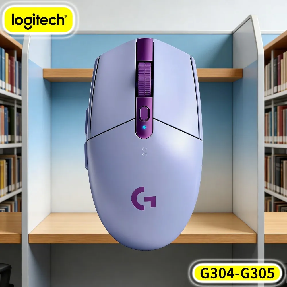 Logitech G304 Wireless Mouse LIGHTSPEED Tech 12000 DPI HERO Sensor 1Ms Response 9-Month Battery Multi-Surface Laptop Gamers