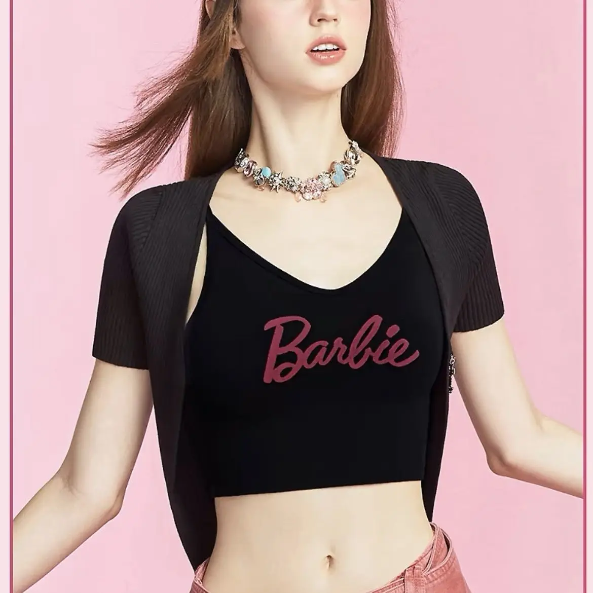 300 Pounds Fat Mm Barbie Sexy Babes Suspender Oversize Short European and American Summer Letter Print Lingerie Vest