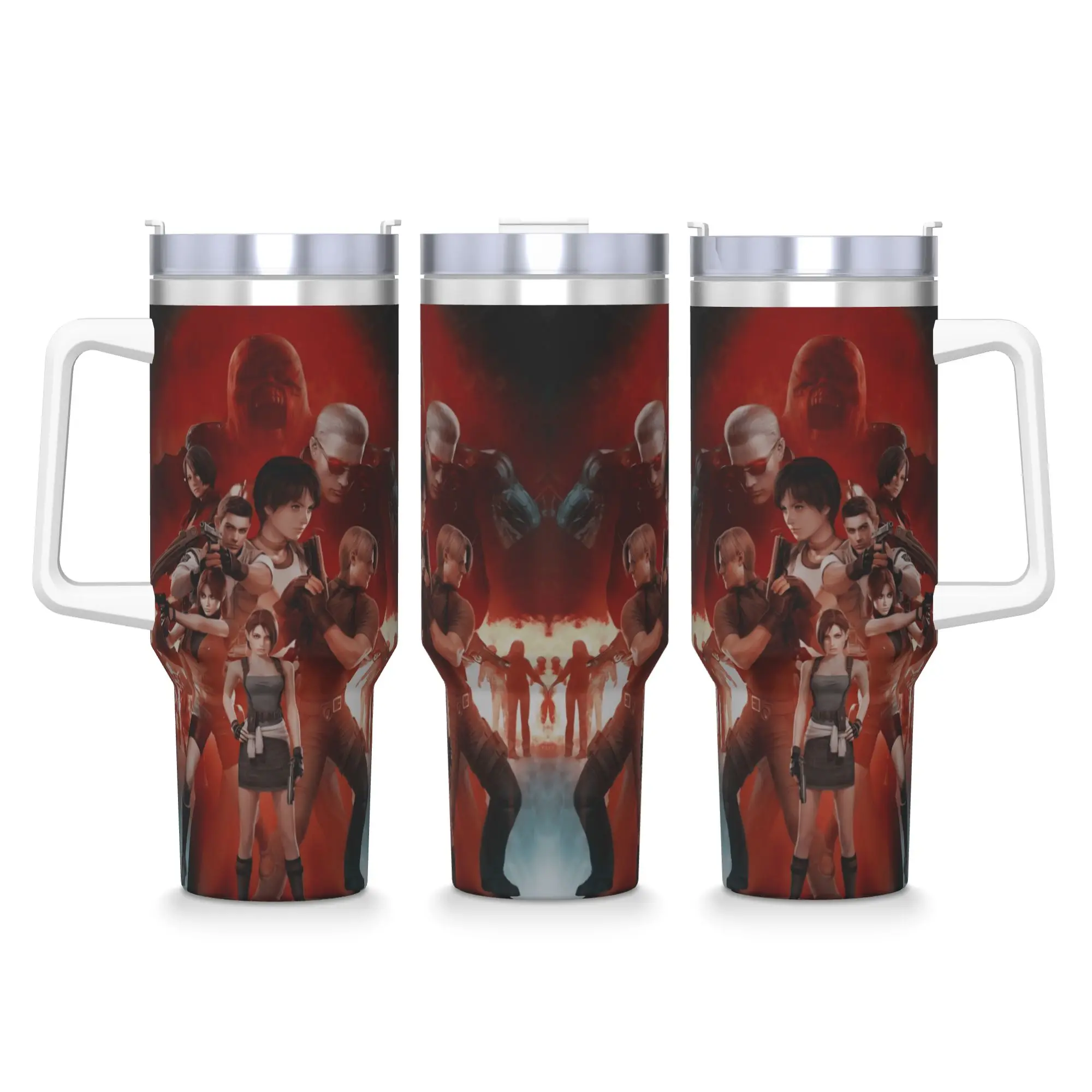 Resident Evils  Stainless Steel Tumbler  Travel Thermal Mug With Straws and Lid Large Car Mugs Cold and Hot Water Bottle