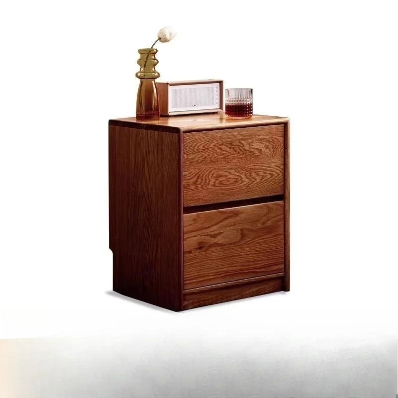 Nachttisch aus massivem Eichenholz, einfache Nachttischaufbewahrung