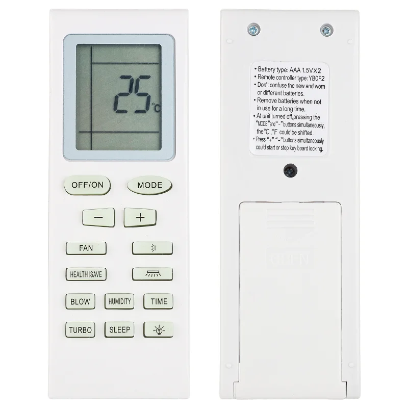 YBOF Remote Control For Gree Air Conditioner Controller YB1FA YB1F2 YBOF1 YBOF2 YBOFB Y502K Replacement