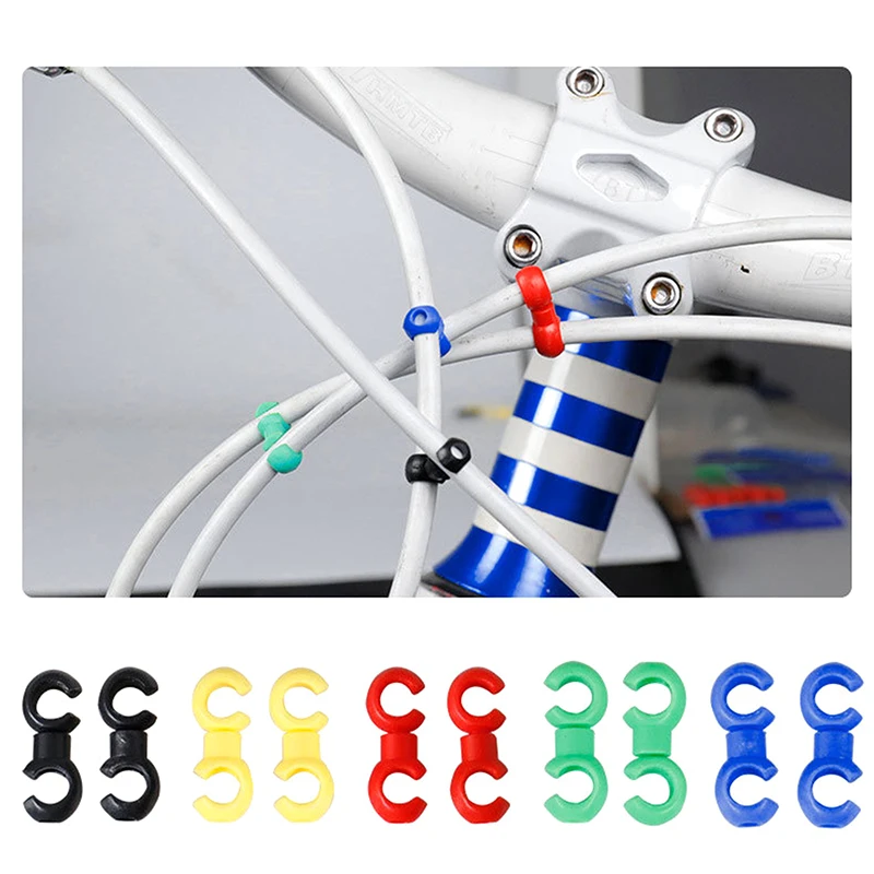 5PCS Mountain Bike Bicycle Accessories Handcuff Type Hub Buckle Storage Device Shift Line Pipe Brake Hose S Buckle