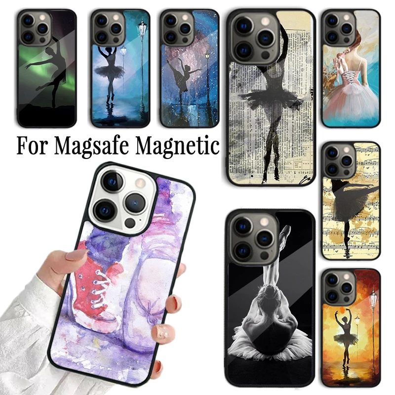 Coque Phone Case For iPhone 16 15 14 13 12 Mini 11 Pro Max Plus Magsafe Magnetic Wireless Charging Cover Ballerina Girl Dancing